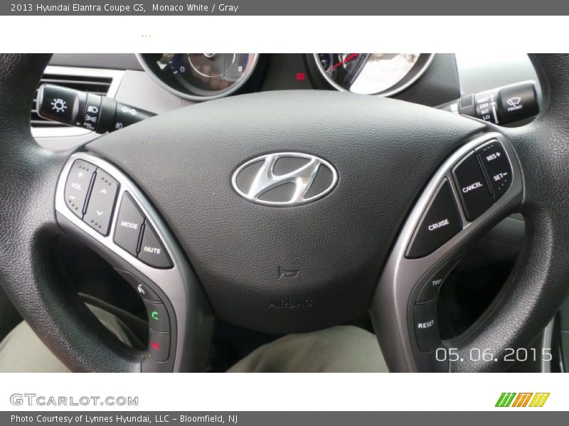 Monaco White / Gray 2013 Hyundai Elantra Coupe GS