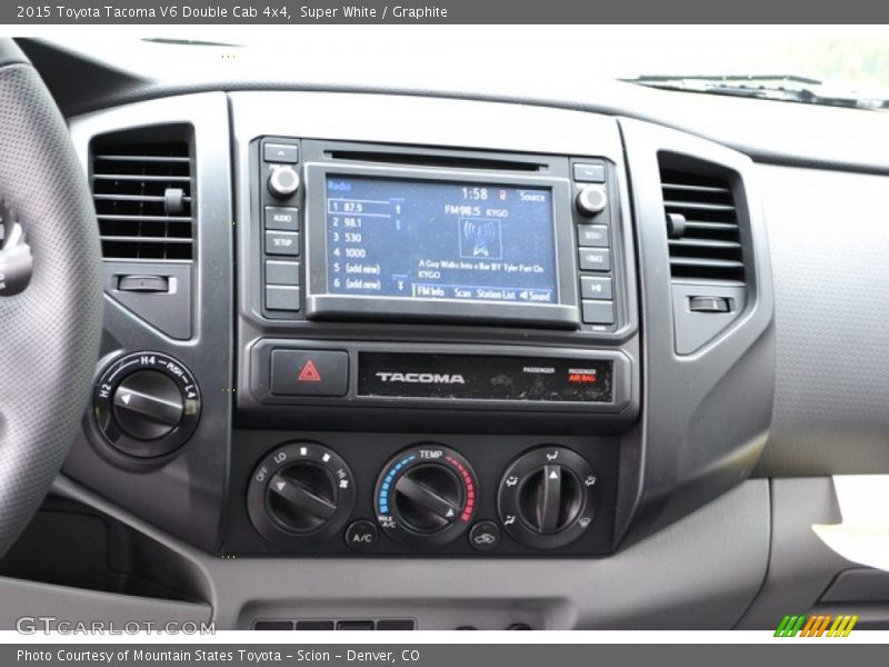 Super White / Graphite 2015 Toyota Tacoma V6 Double Cab 4x4
