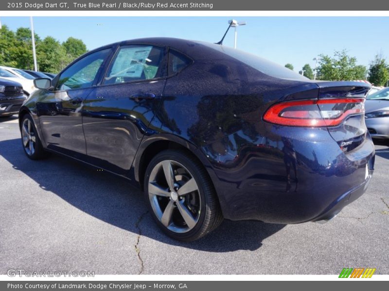True Blue Pearl / Black/Ruby Red Accent Stitching 2015 Dodge Dart GT