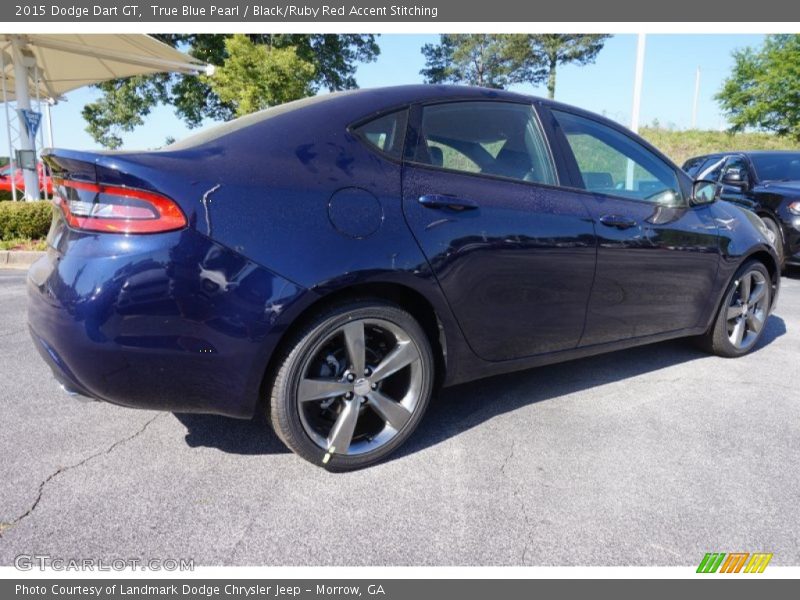 True Blue Pearl / Black/Ruby Red Accent Stitching 2015 Dodge Dart GT