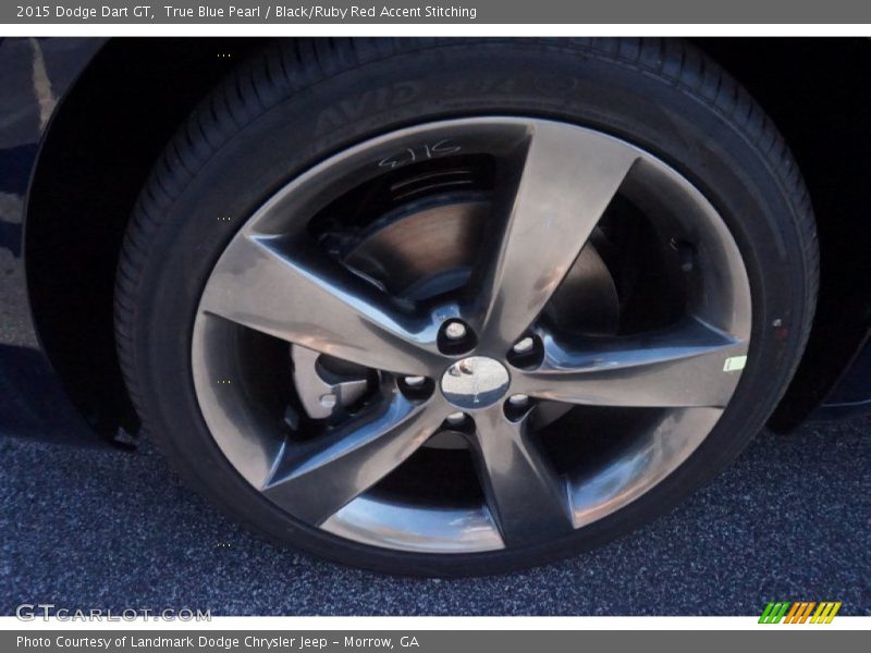 True Blue Pearl / Black/Ruby Red Accent Stitching 2015 Dodge Dart GT
