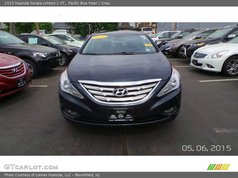 Pacific Blue Pearl / Gray 2013 Hyundai Sonata Limited 2.0T
