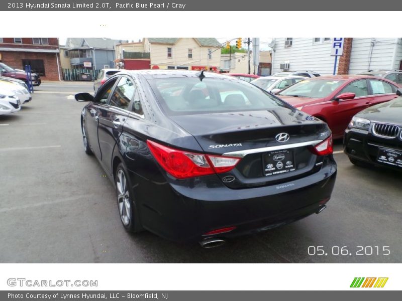 Pacific Blue Pearl / Gray 2013 Hyundai Sonata Limited 2.0T