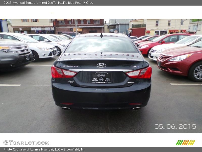 Pacific Blue Pearl / Gray 2013 Hyundai Sonata Limited 2.0T