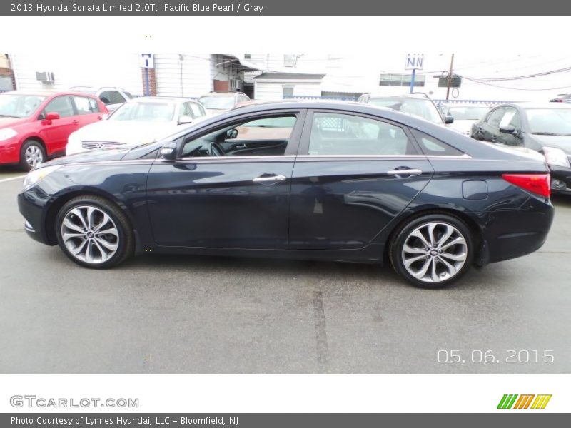 Pacific Blue Pearl / Gray 2013 Hyundai Sonata Limited 2.0T