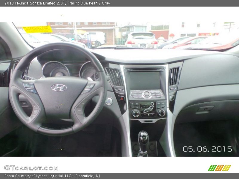 Pacific Blue Pearl / Gray 2013 Hyundai Sonata Limited 2.0T