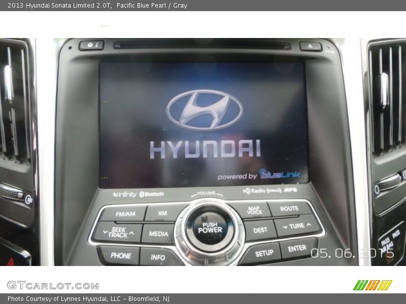 Pacific Blue Pearl / Gray 2013 Hyundai Sonata Limited 2.0T