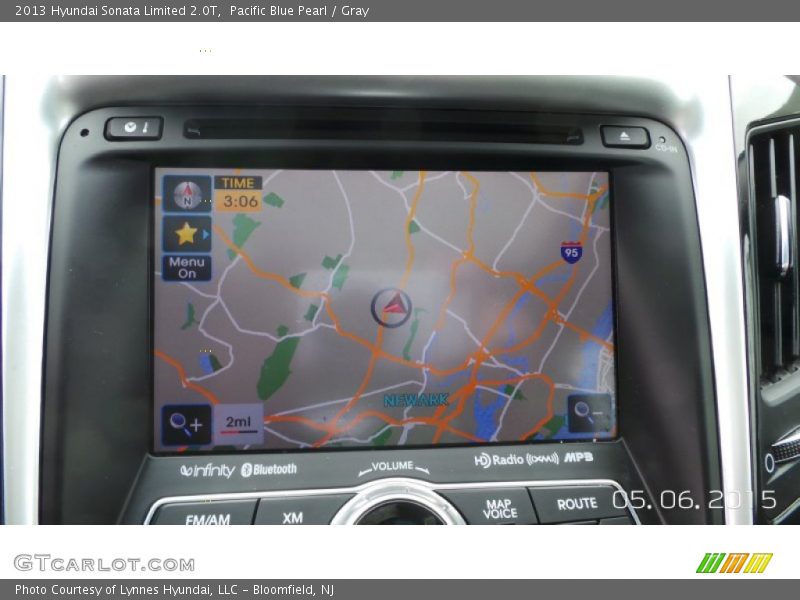 Pacific Blue Pearl / Gray 2013 Hyundai Sonata Limited 2.0T