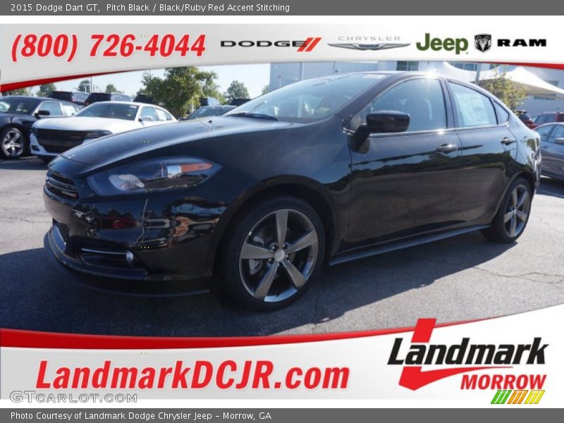 Pitch Black / Black/Ruby Red Accent Stitching 2015 Dodge Dart GT
