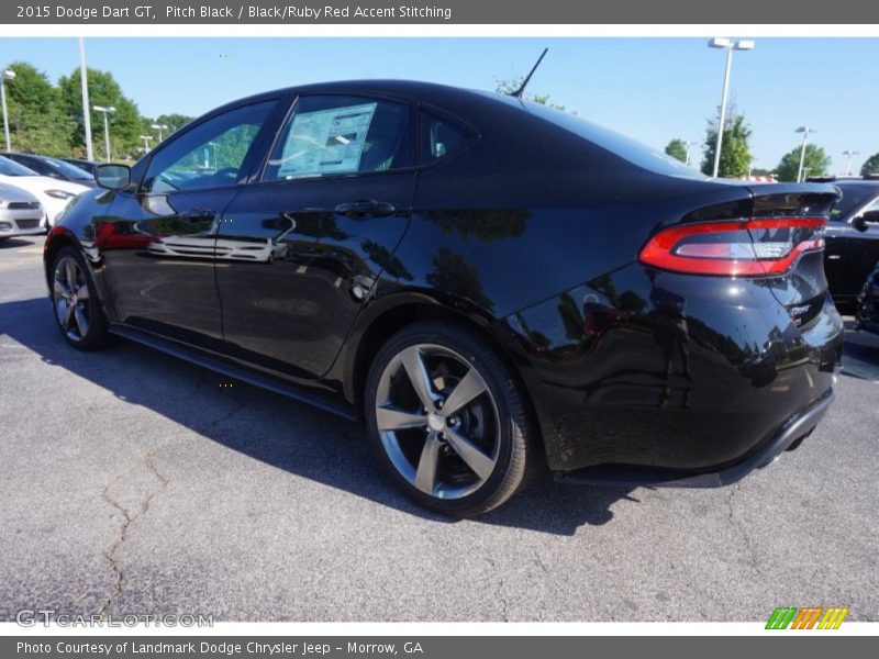 Pitch Black / Black/Ruby Red Accent Stitching 2015 Dodge Dart GT