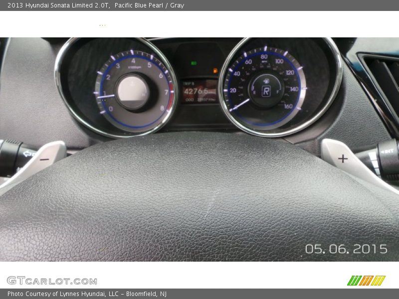 Pacific Blue Pearl / Gray 2013 Hyundai Sonata Limited 2.0T