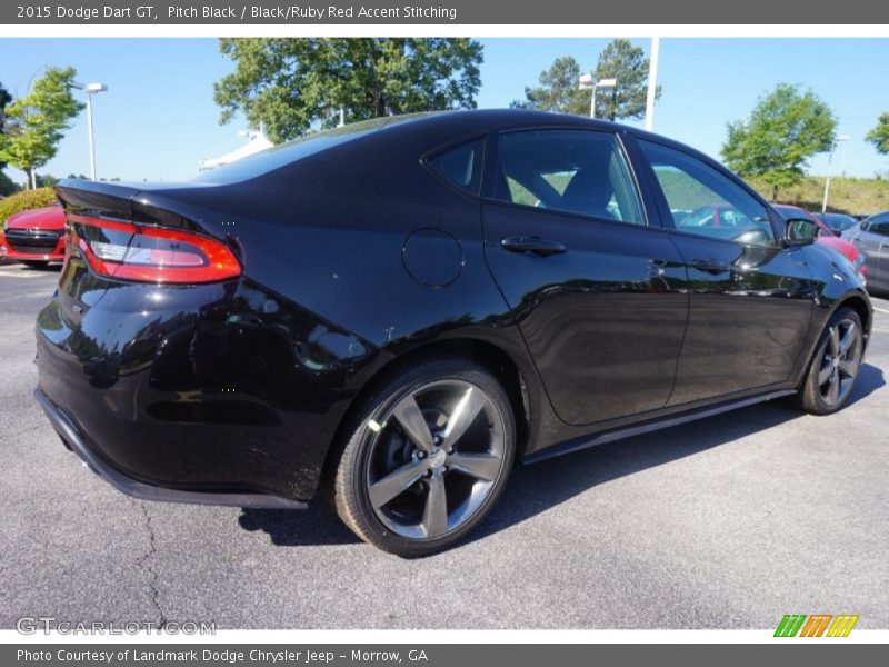Pitch Black / Black/Ruby Red Accent Stitching 2015 Dodge Dart GT