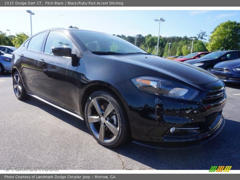 Pitch Black / Black/Ruby Red Accent Stitching 2015 Dodge Dart GT