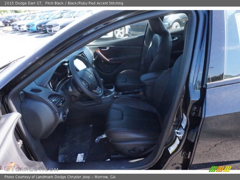 Pitch Black / Black/Ruby Red Accent Stitching 2015 Dodge Dart GT