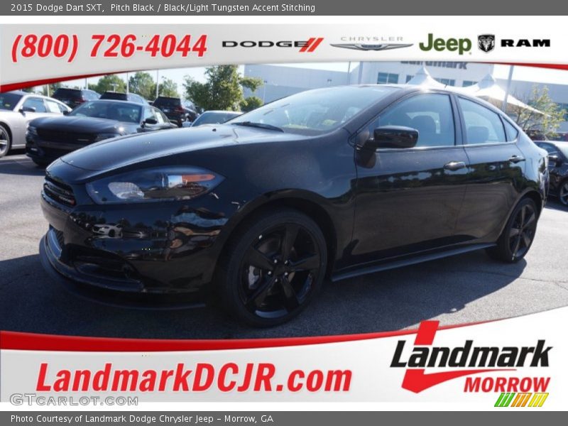 Pitch Black / Black/Light Tungsten Accent Stitching 2015 Dodge Dart SXT