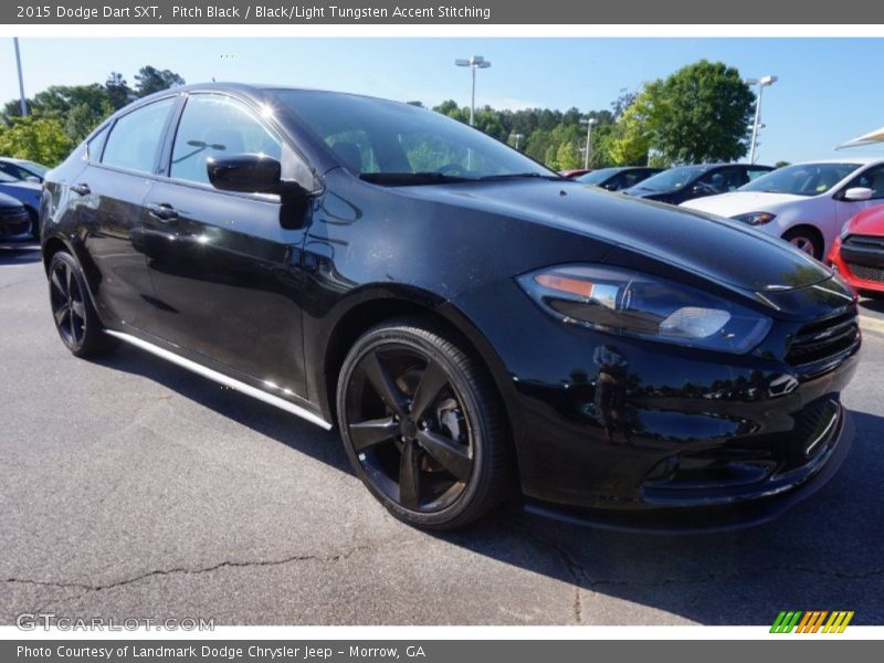 Pitch Black / Black/Light Tungsten Accent Stitching 2015 Dodge Dart SXT