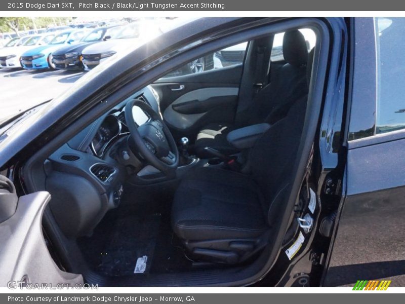Pitch Black / Black/Light Tungsten Accent Stitching 2015 Dodge Dart SXT