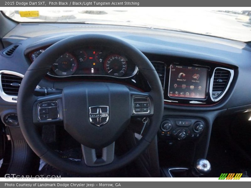 Pitch Black / Black/Light Tungsten Accent Stitching 2015 Dodge Dart SXT