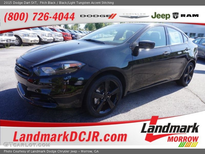Pitch Black / Black/Light Tungsten Accent Stitching 2015 Dodge Dart SXT