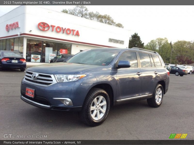 Shoreline Blue Pearl / Black 2013 Toyota Highlander SE 4WD