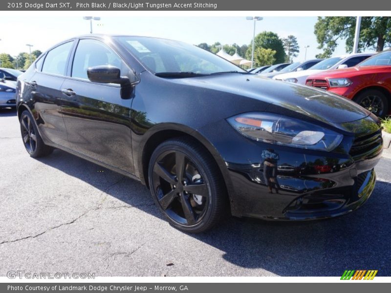 Pitch Black / Black/Light Tungsten Accent Stitching 2015 Dodge Dart SXT