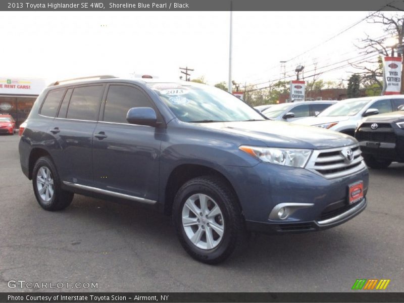 Shoreline Blue Pearl / Black 2013 Toyota Highlander SE 4WD