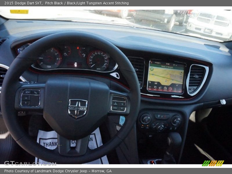 Pitch Black / Black/Light Tungsten Accent Stitching 2015 Dodge Dart SXT