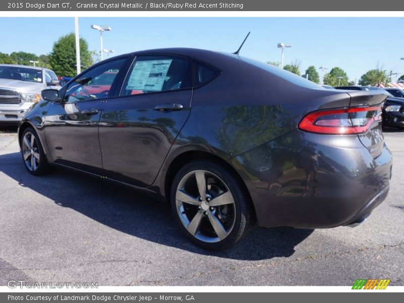 Granite Crystal Metallic / Black/Ruby Red Accent Stitching 2015 Dodge Dart GT