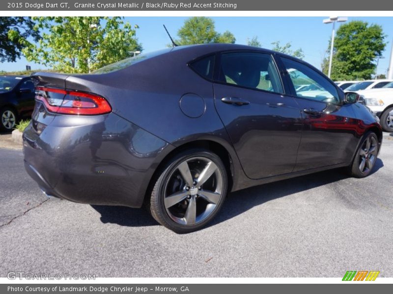 Granite Crystal Metallic / Black/Ruby Red Accent Stitching 2015 Dodge Dart GT