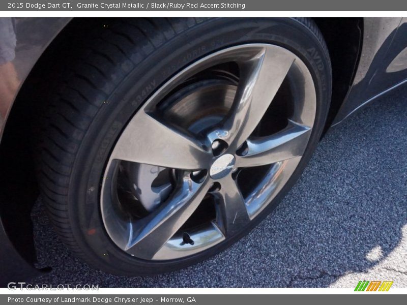 Granite Crystal Metallic / Black/Ruby Red Accent Stitching 2015 Dodge Dart GT