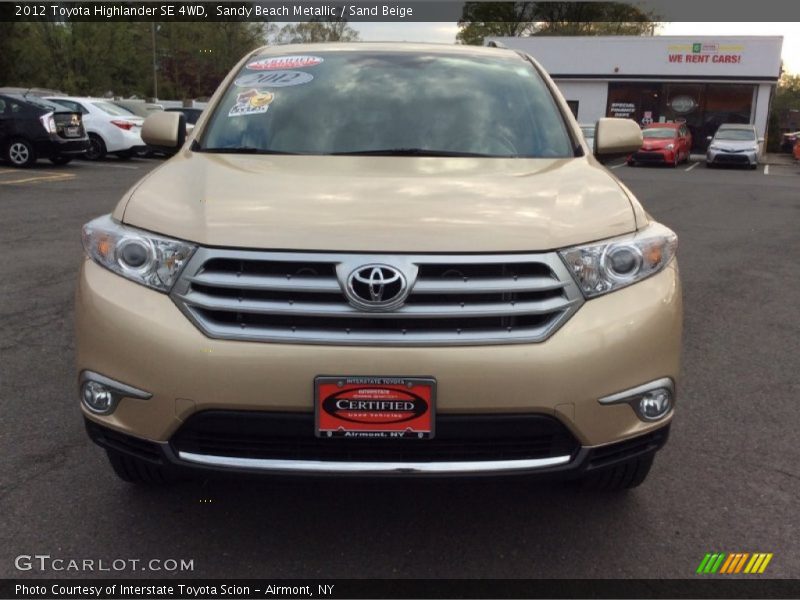 Sandy Beach Metallic / Sand Beige 2012 Toyota Highlander SE 4WD
