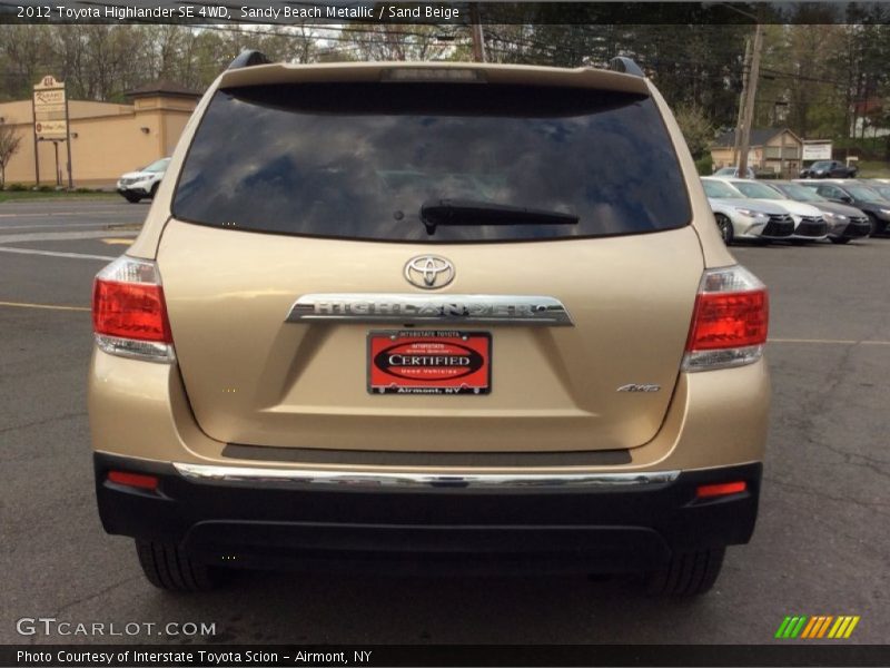 Sandy Beach Metallic / Sand Beige 2012 Toyota Highlander SE 4WD
