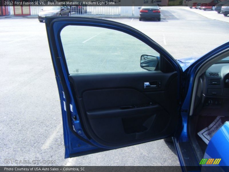 Blue Flame Metallic / Medium Light Stone 2012 Ford Fusion SE V6