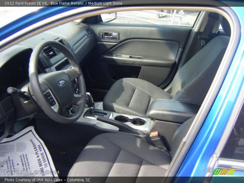Blue Flame Metallic / Medium Light Stone 2012 Ford Fusion SE V6