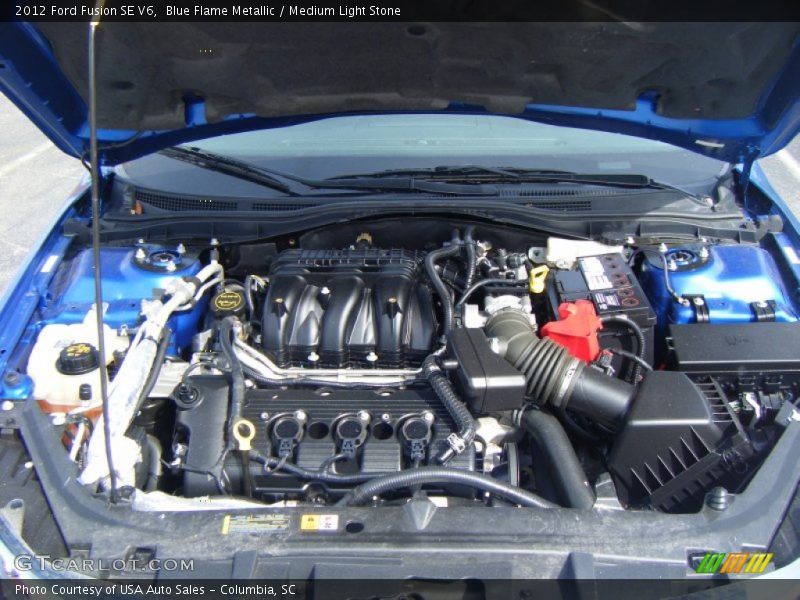 Blue Flame Metallic / Medium Light Stone 2012 Ford Fusion SE V6