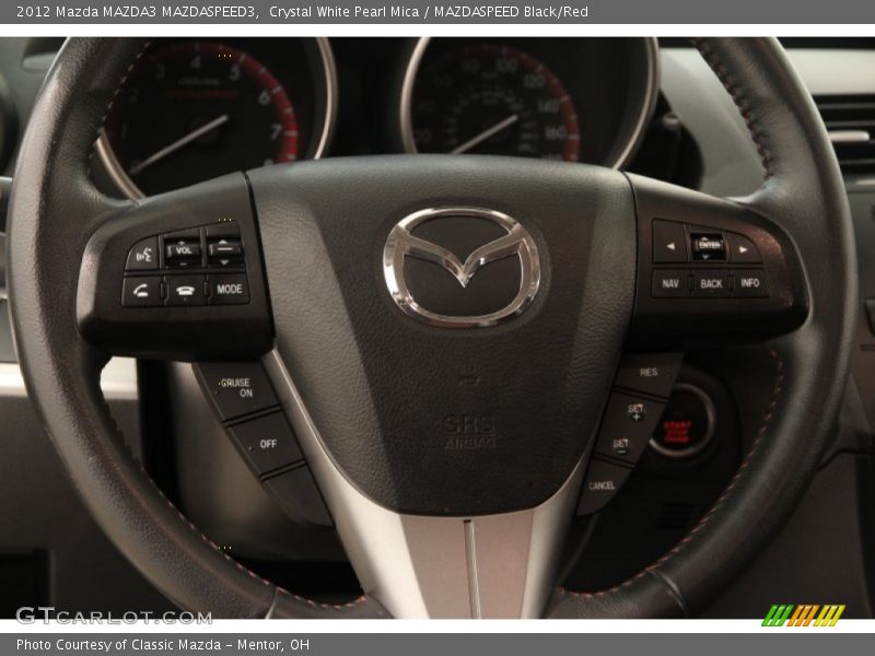 Crystal White Pearl Mica / MAZDASPEED Black/Red 2012 Mazda MAZDA3 MAZDASPEED3