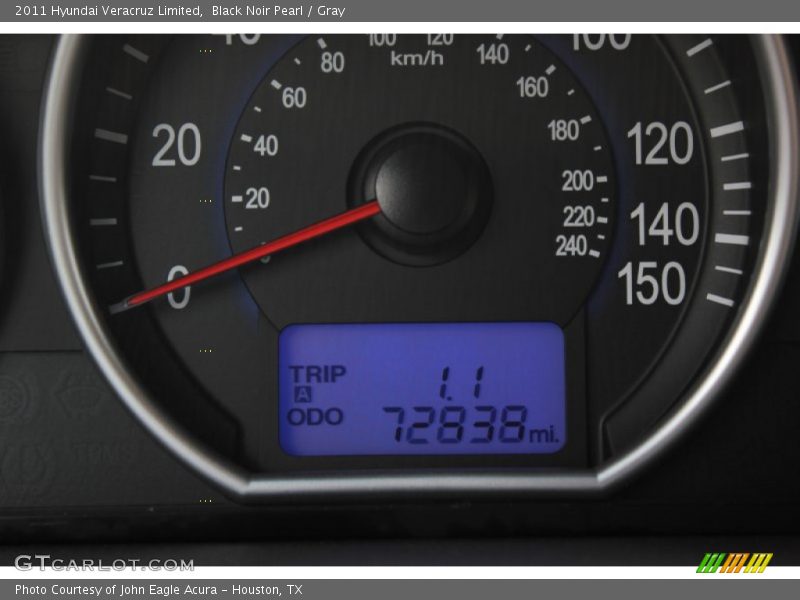 Black Noir Pearl / Gray 2011 Hyundai Veracruz Limited