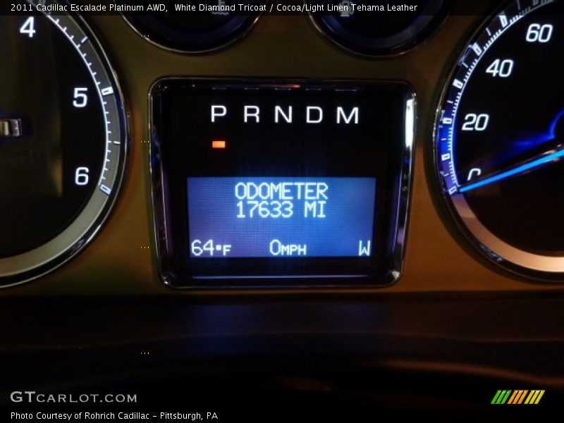 White Diamond Tricoat / Cocoa/Light Linen Tehama Leather 2011 Cadillac Escalade Platinum AWD
