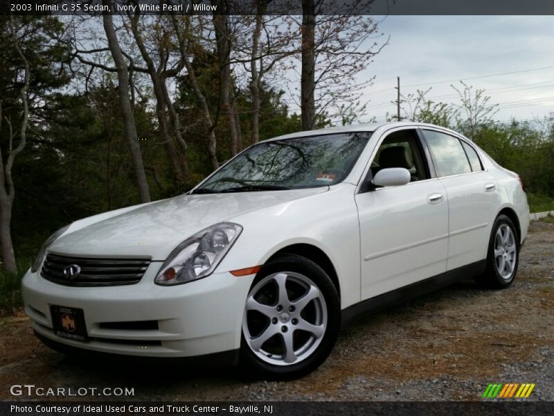 Ivory White Pearl / Willow 2003 Infiniti G 35 Sedan