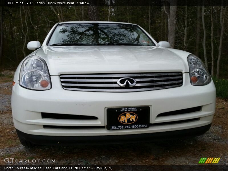 Ivory White Pearl / Willow 2003 Infiniti G 35 Sedan