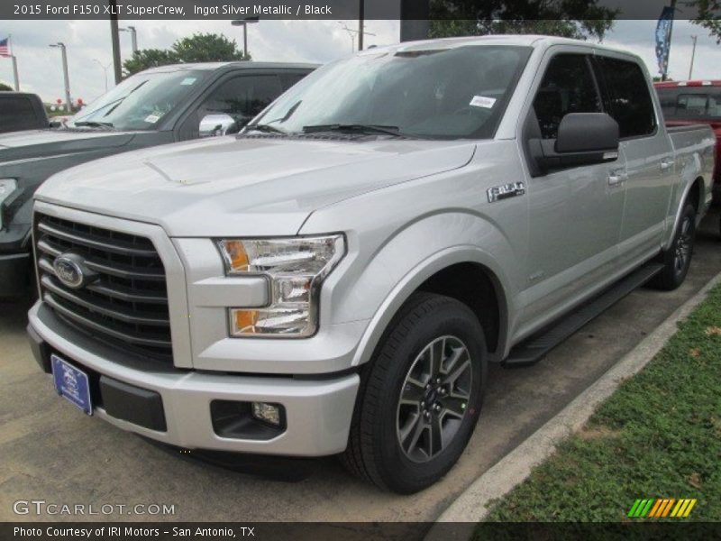 Ingot Silver Metallic / Black 2015 Ford F150 XLT SuperCrew