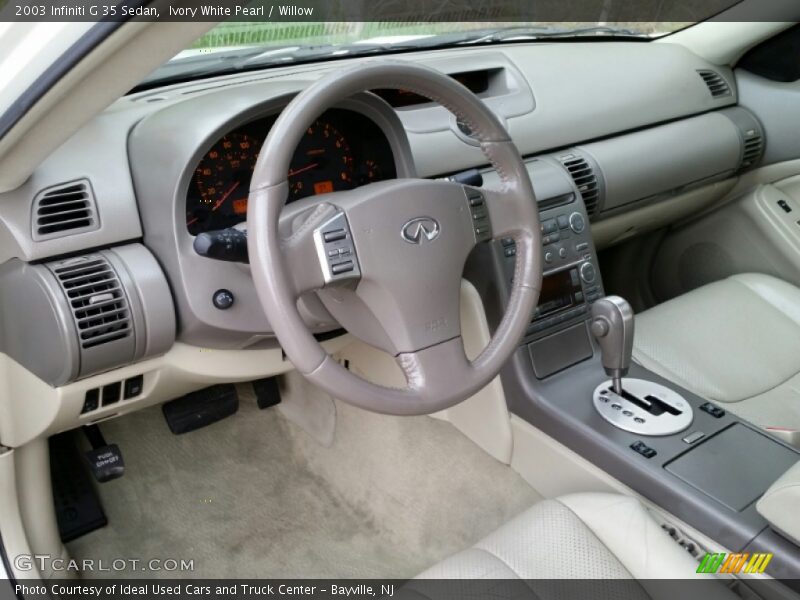Ivory White Pearl / Willow 2003 Infiniti G 35 Sedan