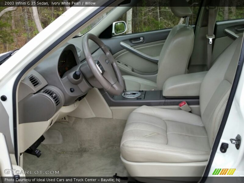 Ivory White Pearl / Willow 2003 Infiniti G 35 Sedan