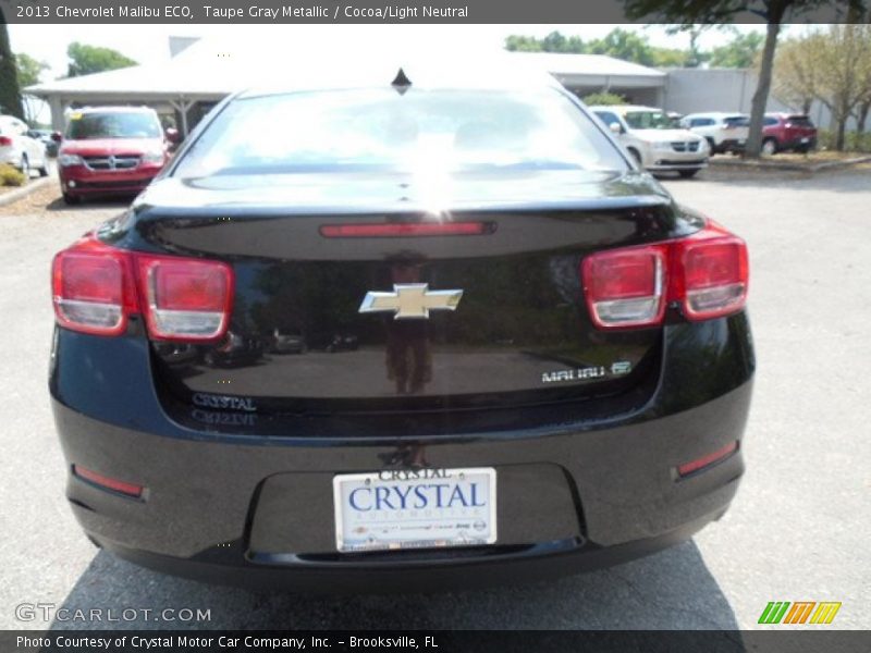 Taupe Gray Metallic / Cocoa/Light Neutral 2013 Chevrolet Malibu ECO