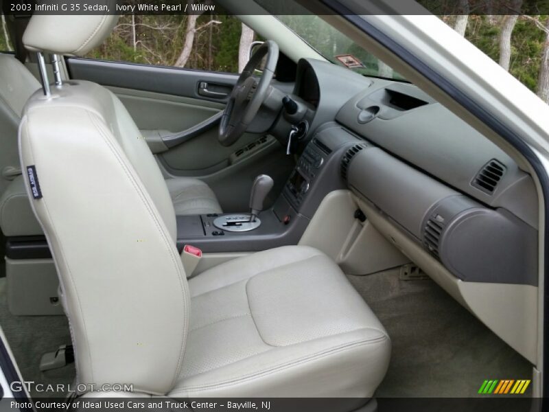 Ivory White Pearl / Willow 2003 Infiniti G 35 Sedan