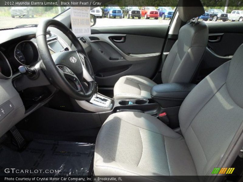 Black Noir Pearl / Gray 2012 Hyundai Elantra Limited