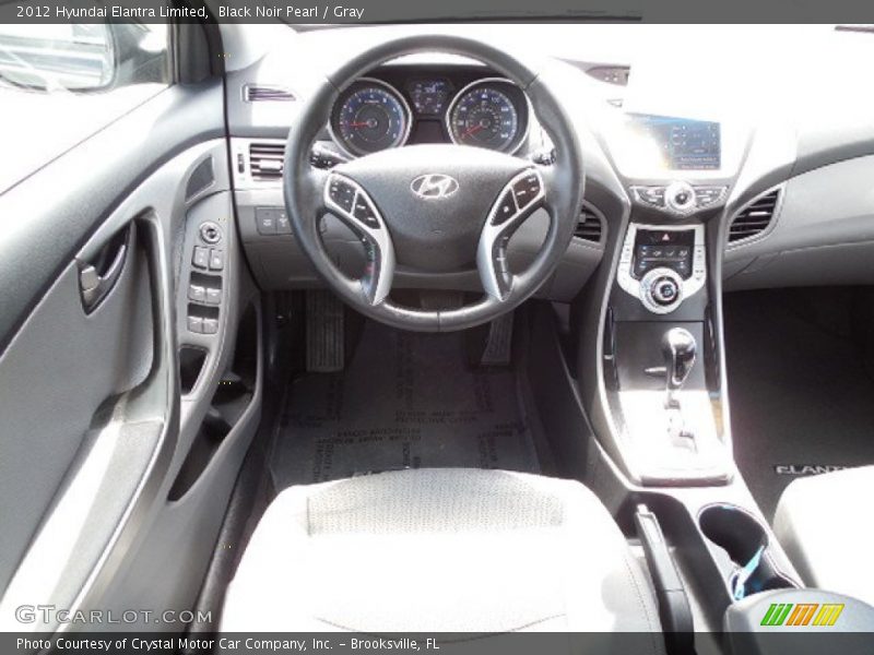 Black Noir Pearl / Gray 2012 Hyundai Elantra Limited