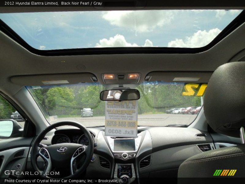 Black Noir Pearl / Gray 2012 Hyundai Elantra Limited