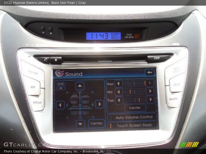 Black Noir Pearl / Gray 2012 Hyundai Elantra Limited
