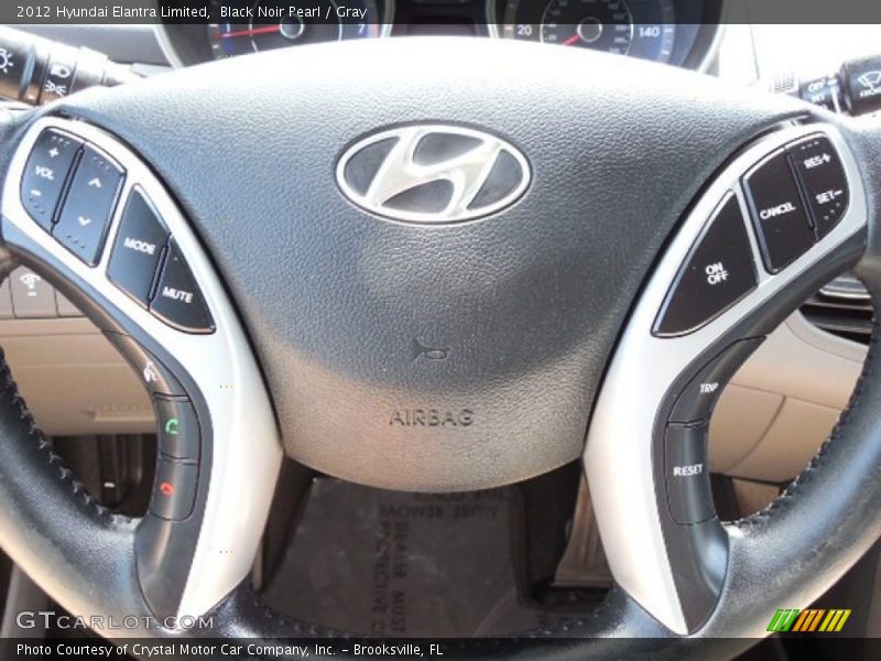 Black Noir Pearl / Gray 2012 Hyundai Elantra Limited